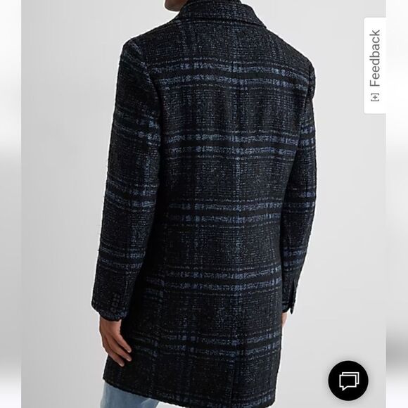 ExpressâPlaidâWool-BlendâTopcoatâsizeâM - Picture 4 of 9